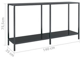 vidaXL Τραπέζι Κονσόλα Μαύρο 140 x 35 x 75,5 εκ. από Ψημένο Γυαλί
