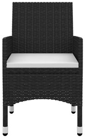 vidaXL Σετ Τραπεζαρίας Κήπου 7 τεμ. Συνθ. Ρατάν / Γυαλί με Μαξιλάρια