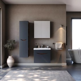 Martin Smile 65 Anthracite  MDF - Πάγκος με Νιπτήρα &amp; Καθρέπτη