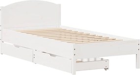 vidaXL Σκελετός Κρεβ. Χωρίς Στρώμα Λευκό 90x200 εκ Μασίφ Πεύκο