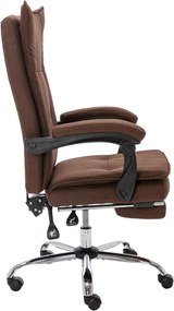 vidaXL Καρέκλα Γραφείου Καφέ Υφασμάτινη