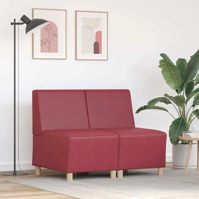 vidaXL Μοναδικός Καναπές χωρίς Χερούλια 2 pcs Μπορντό 55 x 74 x 82 εκ.