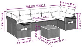 vidaXL Σετ Καναπέ Κήπου 8 τεμ. Μικτό Μπεζ Συνθετικό Ρατάν με Μαξιλάρια