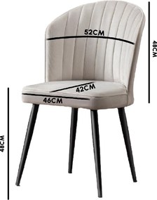Καρέκλα 2τμχ Καπουτσίνο / Μαύρο RUBI 52x42x85