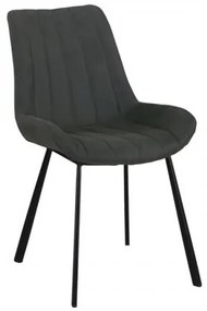 MATT καρέκλα Μεταλ.Μαύρη/Ύφ.Suede Ανθρακί 55x61x88 cm ΕΜ790,1