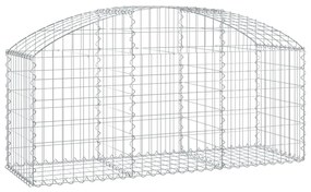 Συρματοκιβώτιο Τοξωτό 150x50x60/80εκ. από Γαλβανισμένο Χάλυβα - Ασήμι