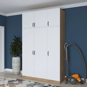 Ντουλάπα Καρυδί / Λευκό BRALO 145x55x239