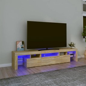 vidaXL Έπιπλο Τηλεόρασης με LED Sonoma Δρυς 200x36,5x40 εκ.
