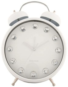 Ρολόι Επιτραπέζιο - Ξυπνητήρι Glam Diamonds XL KA6019WH 23,5x8,2x30,5cm White Karlsson Μέταλλο