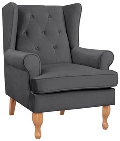 Πολυθρόνα Μπερζέρα Grey Brandon 81Χ83Χ101Υ εκ.HM3073.11 Velvet