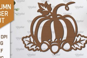 Σετ των 2 Intra απο ξύλο plywood 3mm-4mm πάχος Φθινοπωρινή διακόσμηση τοίχου με λέιζερ. Φθινοπωρινό Δίασταση 30x20 cm INTRAFABR-101607061