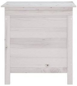 vidaXL Μπαούλο Αποθ. Κήπου Λευκό 50 x 49 x 56,5 εκ. Μασίφ Ξύλο Ελάτης