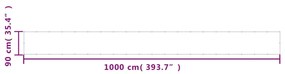 vidaXL Διαχωριστικό Βεράντας Κρεμ 90x1000εκ 100% Πολ. Ύφασμα Oxford