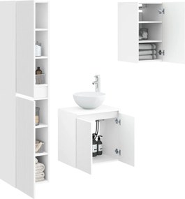 vidaXL Σετ Επίπλων Μπάνιου 3 τμχ. Λευκό 33 x 34,5 x 160 εκ