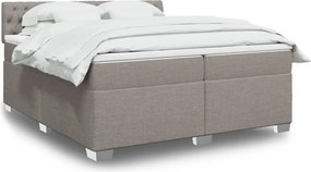 vidaXL Κρεβάτι Boxspring με Στρώμα Taupe 200x200 εκ. Υφασμάτινο