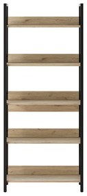 Βιβλιοθήκη Connect Megapap χρώμα florida oak 73x35x172εκ.