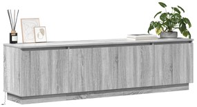 vidaXL Ντουλάπι ΤV με LED Γκρι Σονόμα 180x38x49 cm Επεξεργασμένο Ξύλο