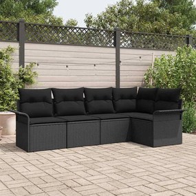 vidaXL Σετ Καναπέ Κήπου 5 pcs 242.5 x 132.5 x 85 εκ. Πολυ ράταν