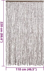 vidaXL Σήτα Εντόμων Taupe / Λευκό 118x220 εκ. από Σενίλ