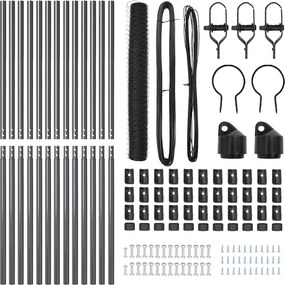 vidaXL Στύλος Περιφράξεων Γκρι 25 x 1,4 μ (50 mm πλέγμα)