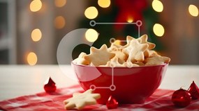 Intra Συλλεκτικό Ξύλινο Παζλ Plywood 4mm - Γιορτινά χριστουγεννιάτικα μπισκότα σε σχήμα αστεριών Σε Ξύλινο Κουτί - Διαστάσεις: 10x10 cm – 25 κομμάτια