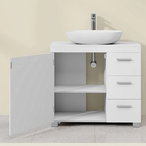 Ντουλάπι Νιπτήρα Μπάνιου Με Συρτάρια (70x30x64) Vasagle BBK503W10V3