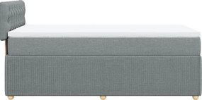 vidaXL Κρεβάτι Boxspring με Στρώμα Ανοιχτό Γκρι 80x200 εκ. Υφασμάτινο