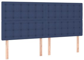 Κρεβάτι Boxspring με Στρώμα Μπλε 180x200 εκ. Υφασμάτινο - Μπλε