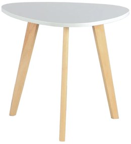 Τραπέζι Moly Big Σαλονιού Φυσικό/Λευκό Ξύλο/MDF 60x60x55cm