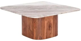 Τραπέζι Σαλονιού Volti HM18001 80,5x80,5x37cm Marble Effect Grey-Natural