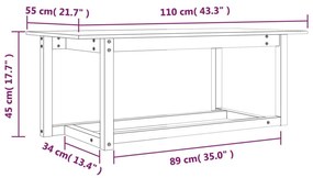 Τραπεζάκι Σαλονιού Καφέ Μελί 110x55x45 εκ. Μασίφ Ξύλο Πεύκου - Καφέ