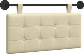vidaXL Κρεμαστό Κεφαλάρι Επιτοίχιο Κρεμ 100 x 55 x 5 εκ Τεχνητό Δέρμα