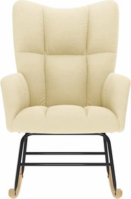 vidaXL Κουνιστή Πολυθρόνα Κρεμ Υφασμάτινη