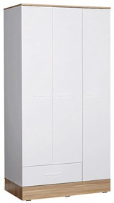 Ντουλάπα ArteLibre CAJSA Λευκό/Φυσικό Μοριοσανίδα 90x50x195cm