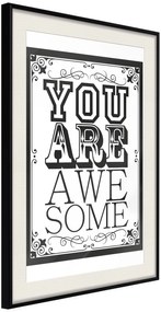 Αφίσα - You Are Awesome - 20x30 - Μαύρο - Με πασπαρτού