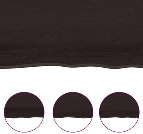 vidaXL Πάγκος Μπάνιου Σκούρο Καφέ 200x50x(2-4) εκ. Επεξεργ. Μασίφ Ξύλο