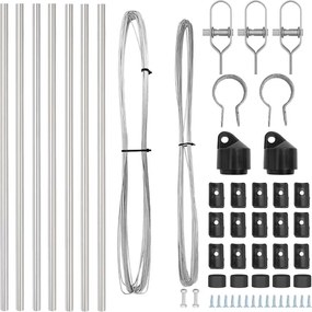 vidaXL Στύλος Περιφράξεων 7 pcs Ασημί Ατσάλι