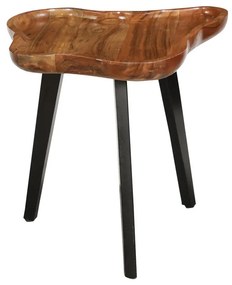 FLOW SIDE TABLE ΦΥΣΙΚΟ ΜΑΥΡΟ 60x56xH51cm