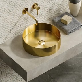 Karag Venus Νιπτήρας επικαθήμενος ανοξείδωτος Oro Ø38x11cm