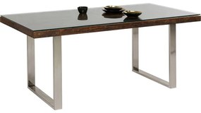 Τραπέζι Conley Chrome Καφέ  180x90x76εκ - Ασημί