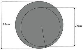 Καθρέφτης τοίχου Moon Megapap χρώμα γκρι 88x88x2,2εκ.