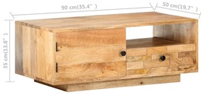 vidaXL Τραπεζάκι Σαλονιού 90 x 50 x 35 εκ. από Μασίφ Ξύλο Μάνγκο