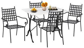 Σετ κήπου Τραπεζαρία HM11874 5 τεμ Μαύρο - Λευκό Μάρμαρο