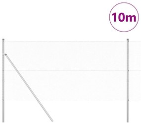 vidaXL Φράχτης με Στήλες. Ασημί 1.4 x 10 m Ατσάλι με επικάλυψη PVC