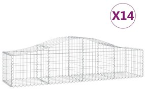 vidaXL Συρματοκιβώτια Τοξωτά 14 τεμ. 200x50x40/60 εκ. Γαλβαν. Ατσάλι