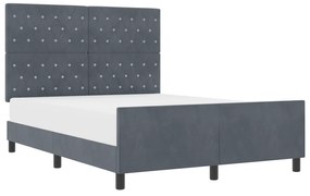 vidaXL Κρεβάτι Σκελετός Σκούρο Γκρί 160x200 εκ Βελούδο