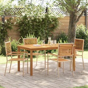 vidaXL Σετ Τραπεζαρίας Κήπου 5 pcs Μπεζ 150 x 90 x 74 cm