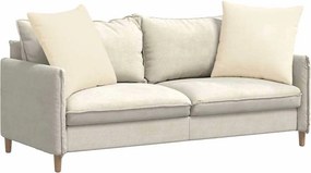 vidaXL Μαξιλάρι Καναπέ 2 pcs Κρεμ 60 x 60 cm Υφασμάτινο Κορντουρά
