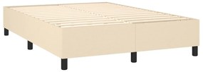 vidaXL Κρεβάτι Boxspring με Στρώμα &amp; LED Κρεμ 140x190 εκ. Υφασμάτινο