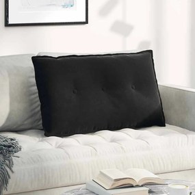 vidaXL Μαξιλάρι Πλάτης Μαύρο 80 x 50 cm Υφασμάτινο Κορντουρά